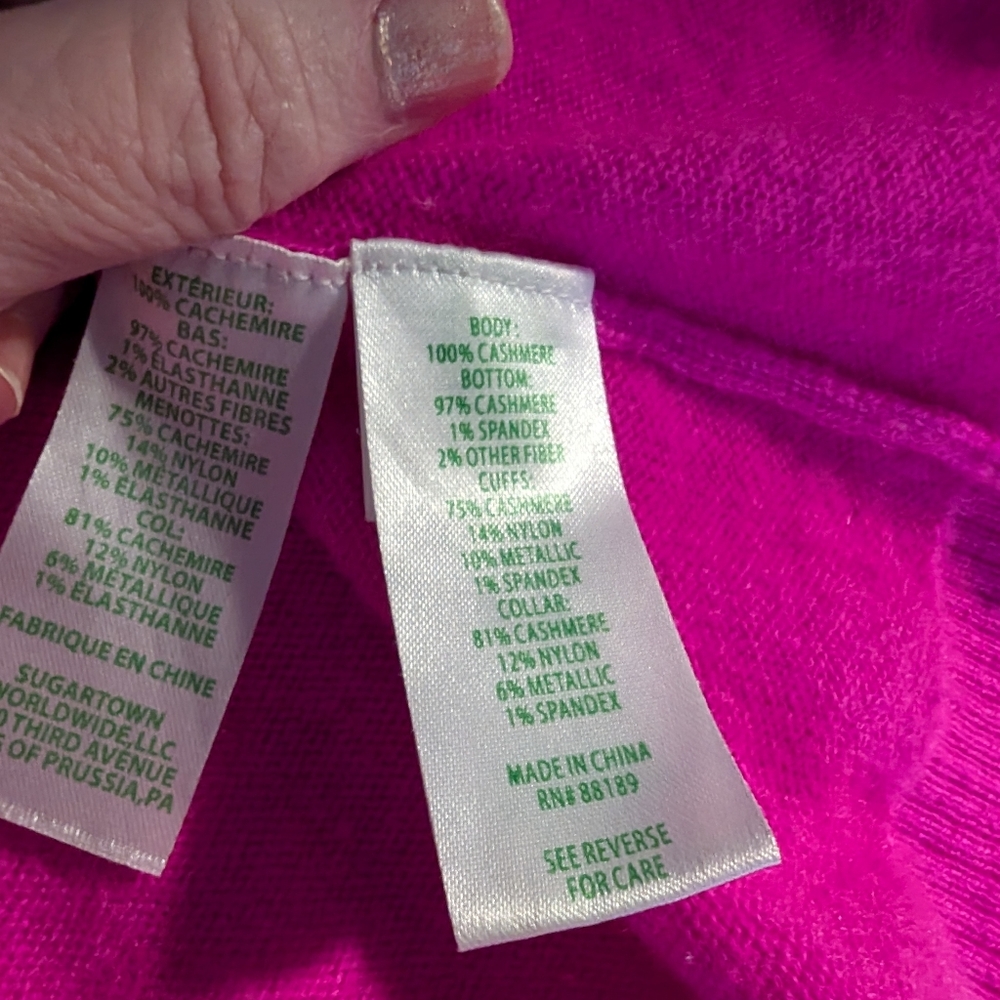Lilly Pulitzer Fuchsia V-Neck Sweater - Picture 5 of 6